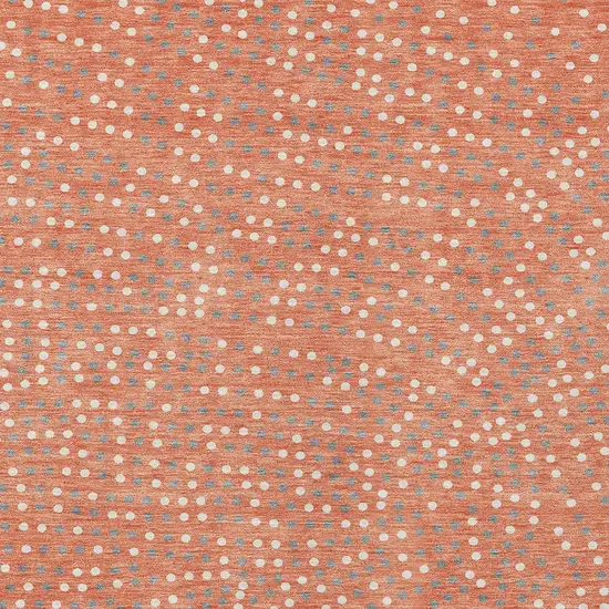 Salmon Gray And Ivory Polka Dot Washable Indoor Outdoor Area Rug Photo 7