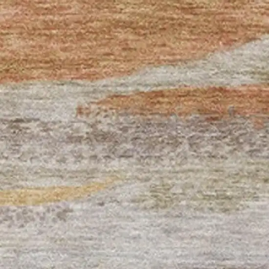 Salmon Gray And Lavender Abstract Washable Indoor Outdoor Area Rug Photo 3