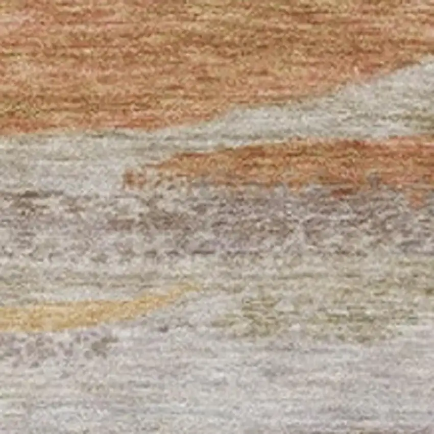 Salmon Gray And Lavender Abstract Washable Indoor Outdoor Area Rug Photo 3