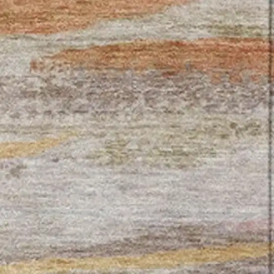 Salmon Gray And Lavender Abstract Washable Indoor Outdoor Area Rug Photo 3