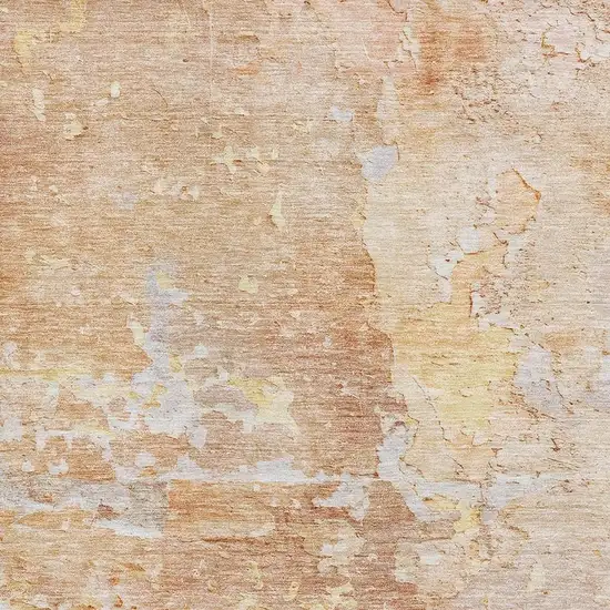 Salmon Ivory And Gold Abstract Washable Area Rug With UV Protection Photo 4