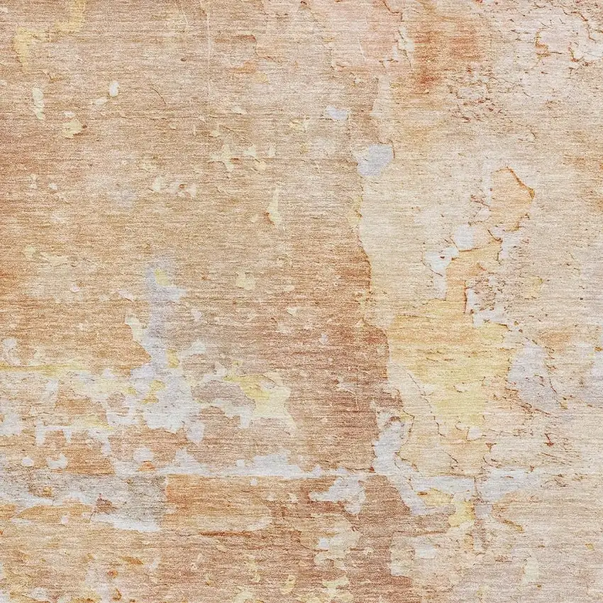 Salmon Ivory And Gold Abstract Washable Area Rug With UV Protection Photo 4