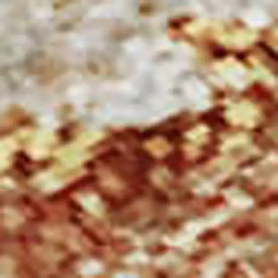 Salmon Ivory And Gold Abstract Washable Area Rug With UV Protection Photo 2