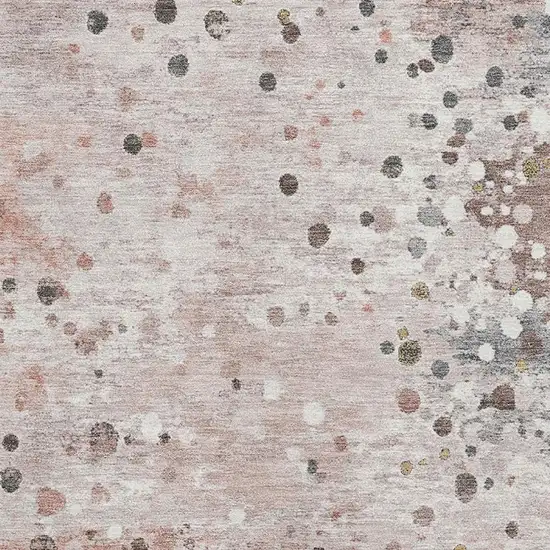Salmon Ivory And Gray Abstract Washable Area Rug With UV Protection Photo 3