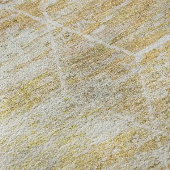 Salmon Ivory And Wheat Geometric Washable Area Rug With UV Protection Photo 7