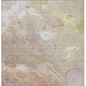 Photo of Salmon Lavender And Ivory Abstract Washable Indoor Outdoor Area Rug