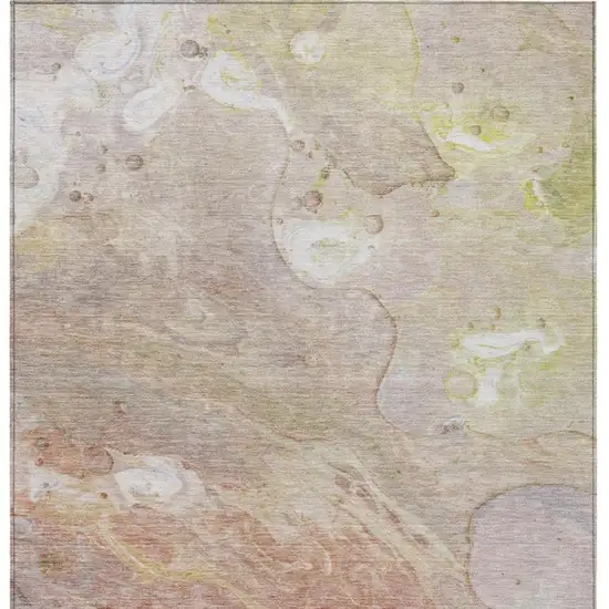 Salmon Lavender And Ivory Abstract Washable Indoor Outdoor Area Rug Photo 1