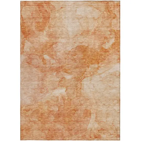 Salmon Peach And Ivory Nautical Washable Indoor Outdoor Area Rug Photo 6