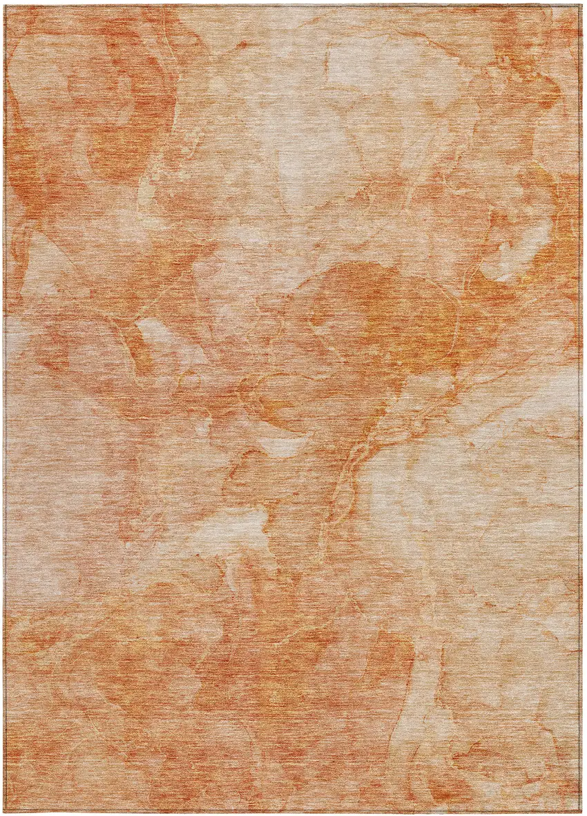 Salmon Peach And Ivory Nautical Washable Indoor Outdoor Area Rug Photo 6
