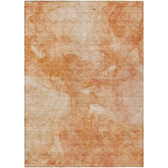Salmon Peach And Ivory Nautical Washable Indoor Outdoor Area Rug Photo 2