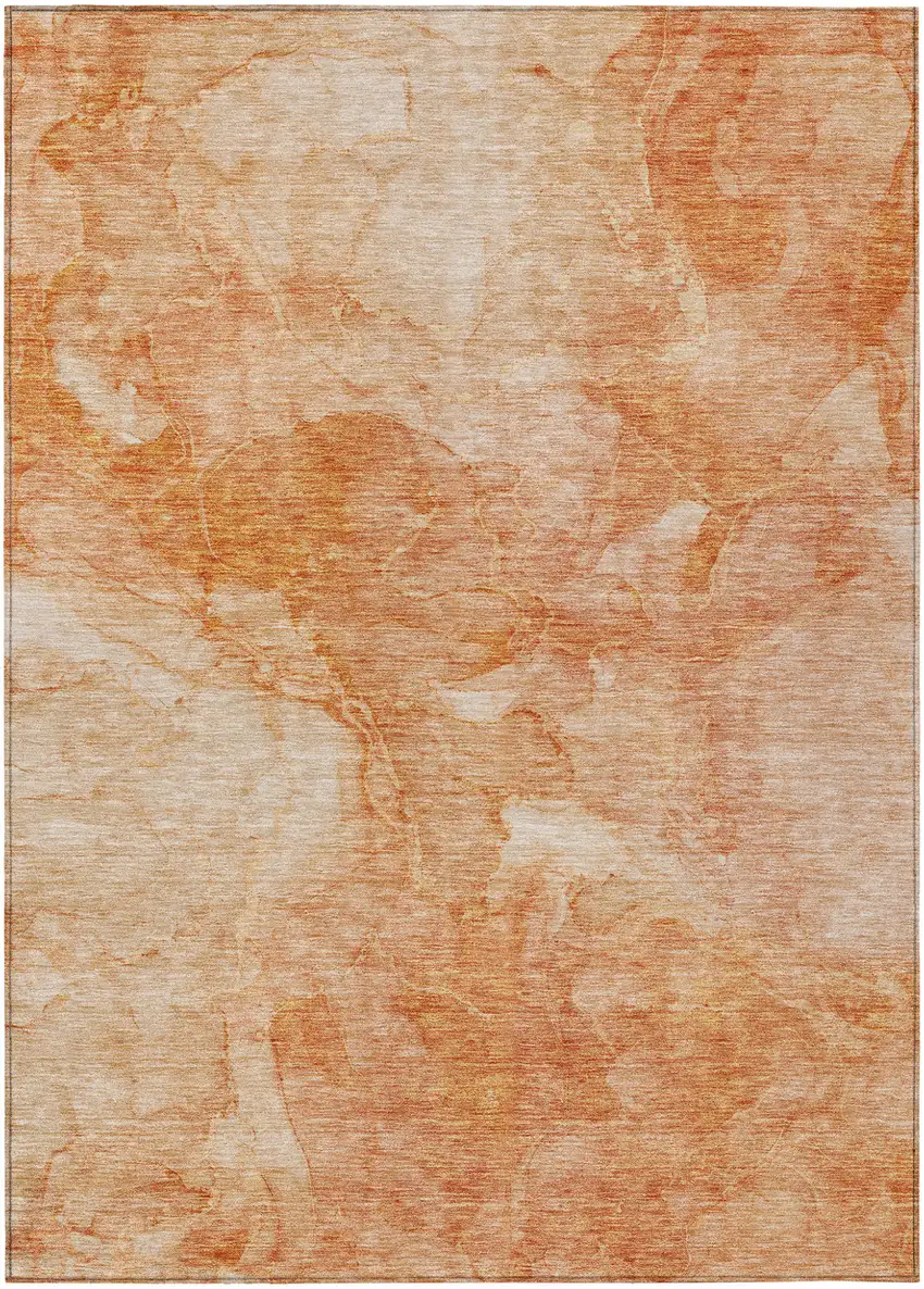Salmon Peach And Ivory Nautical Washable Indoor Outdoor Area Rug Photo 2