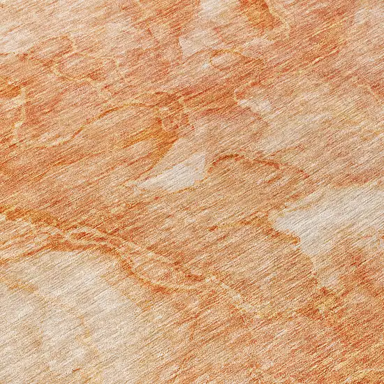 Salmon Peach And Ivory Nautical Washable Indoor Outdoor Area Rug Photo 7