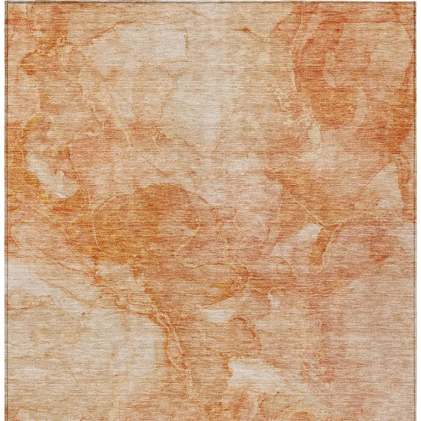 Salmon Peach And Ivory Nautical Washable Indoor Outdoor Area Rug Photo 6