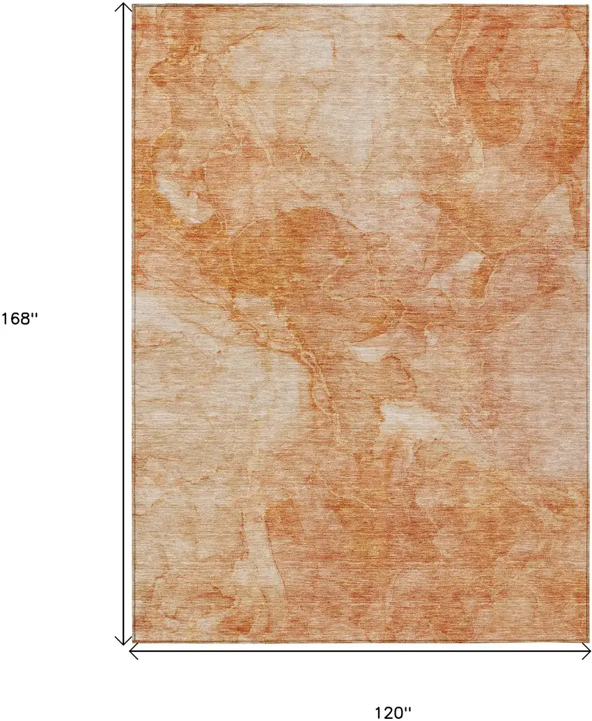 Salmon Peach And Ivory Nautical Washable Indoor Outdoor Area Rug Photo 3