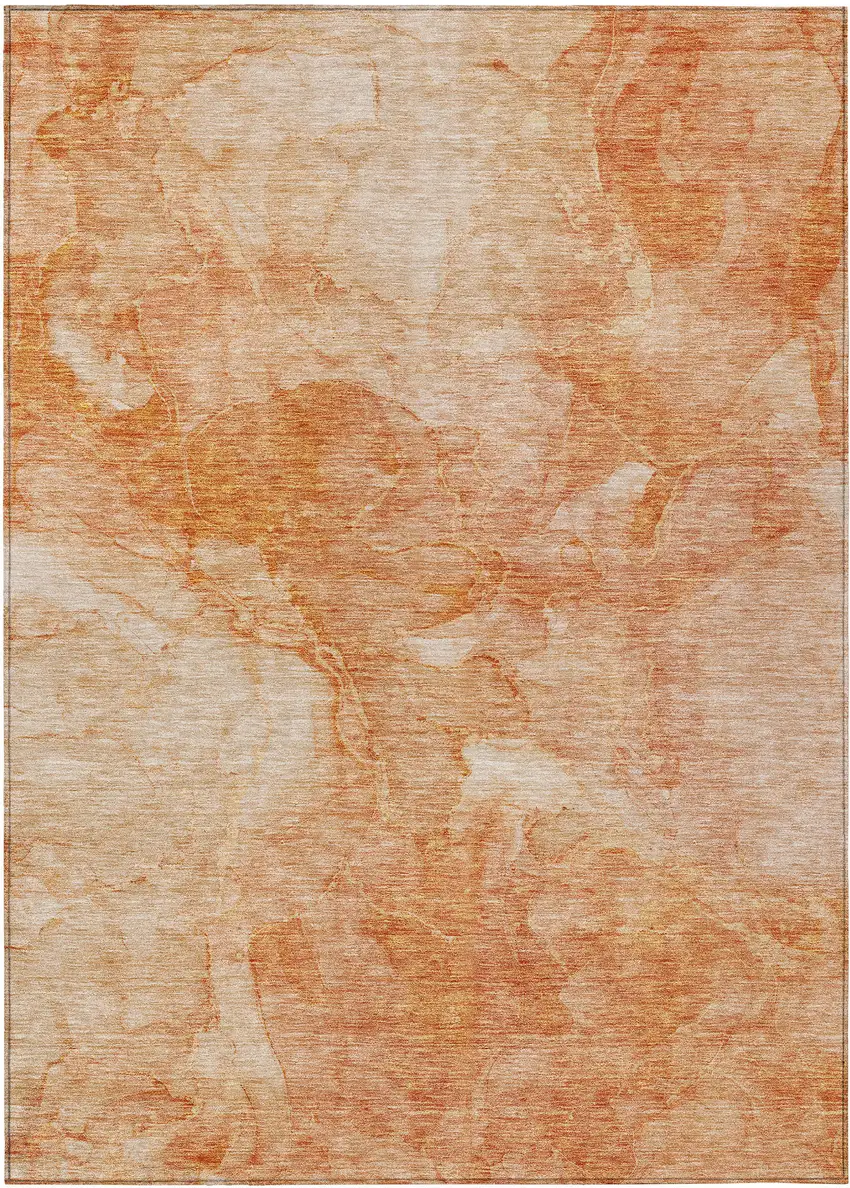 Salmon Peach And Ivory Nautical Washable Indoor Outdoor Area Rug Photo 2
