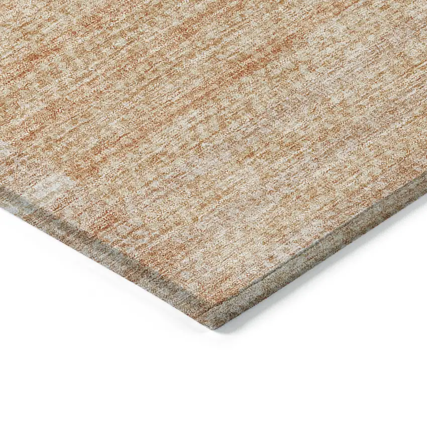 Salmon Peach And Ivory Striped Washable Indoor Outdoor Area Rug Photo 4