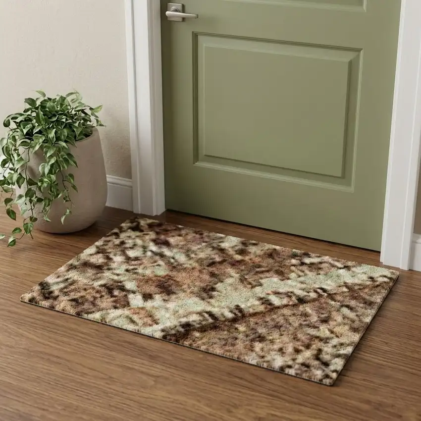 Salmon Rust And Gray Striped Washable Area Rug With UV Protection Photo 1
