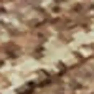 Photo of Salmon Rust And Gray Striped Washable Area Rug With UV Protection