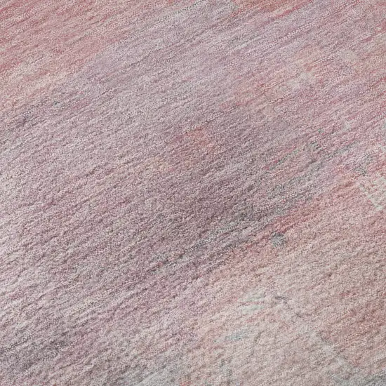 Salmon Silver And Teal Abstract Washable Area Rug With UV Protection Photo 7