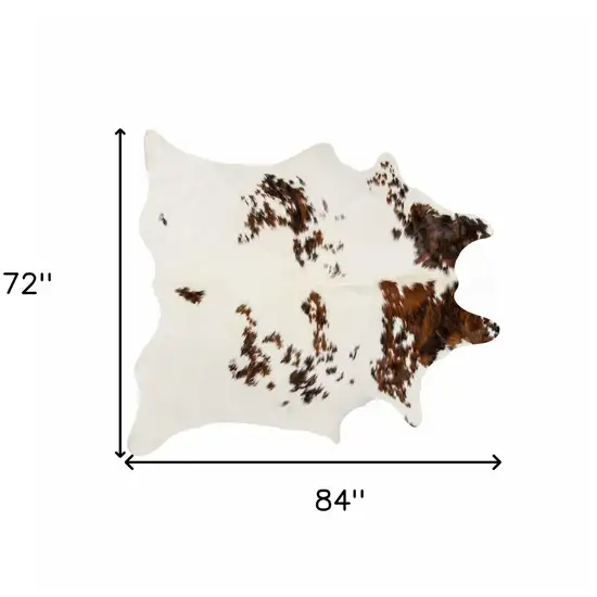Brown And White Cowhide Cowhide Print Area Rug Photo 3