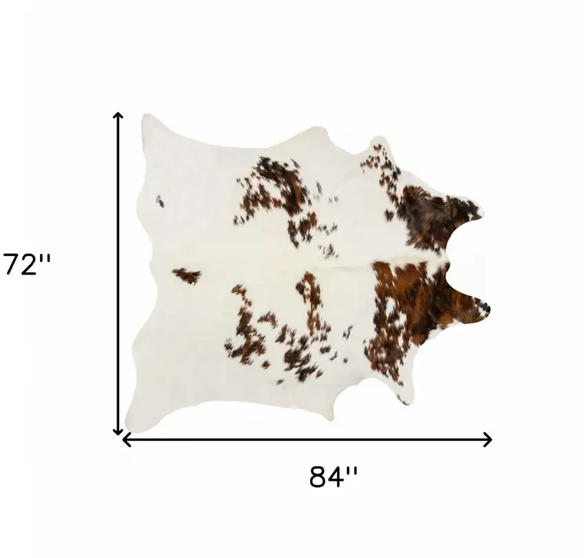 Brown And White Cowhide Cowhide Print Area Rug Photo 3