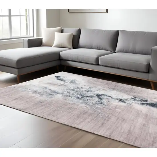 Sand Ivory And Black Abstract Area Rug Photo 2