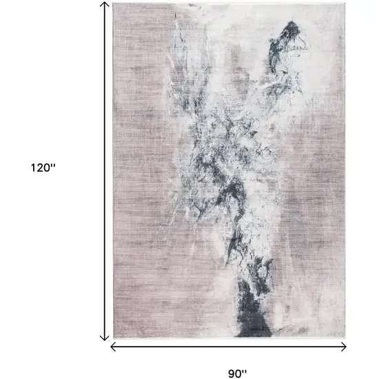 Sand Ivory And Black Abstract Area Rug Photo 8