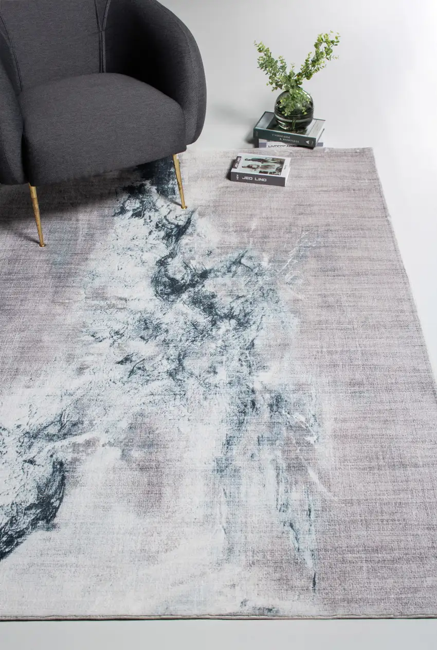 Sand Abstract Splash Modern Runner Rug Photo 7