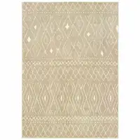 Photo of Sand And Ivory Geometric Power Loom Stain Resistant Area Rug