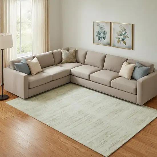 Sand And Ivory Striped Hand Woven Area Rug Photo 1