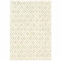 Photo of Sand Ash Grey And Ivory Geometric Power Loom Stain Resistant Area Rug