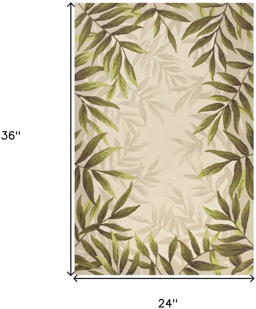 Beige Floral Handmade Indoor Outdoor Area Rug Photo 9