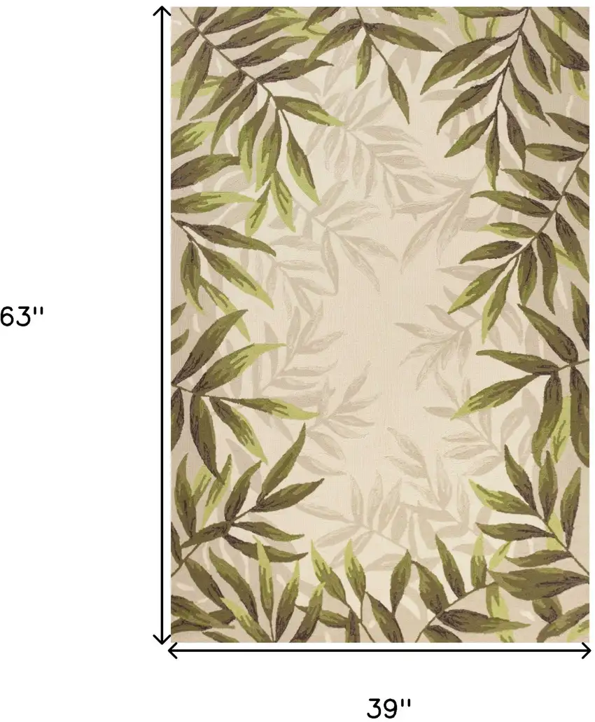 3'X5' Sand Beige Hand Hooked Uv Treated Bordered Coastal Sea Grass Indoor Outdoor Area Rug Photo 8