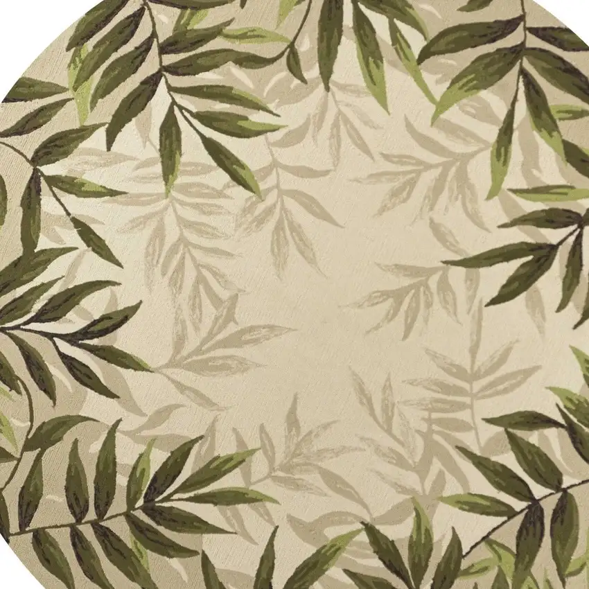 8' Sand Beige Hand Hooked Uv Treated Bordered Coastal Sea Grass Round Indoor Outdoor Area Rug Photo 6