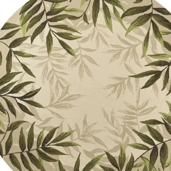 8' Sand Beige Hand Hooked Uv Treated Bordered Coastal Sea Grass Round Indoor Outdoor Area Rug Photo 6