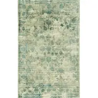 Photo of Sand Blue Hand Loomed Traditional Floral Indoor Area Rug