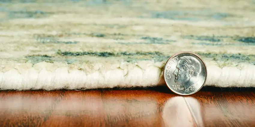 Sand Blue Hand Loomed Traditional Floral Indoor Area Rug Photo 6
