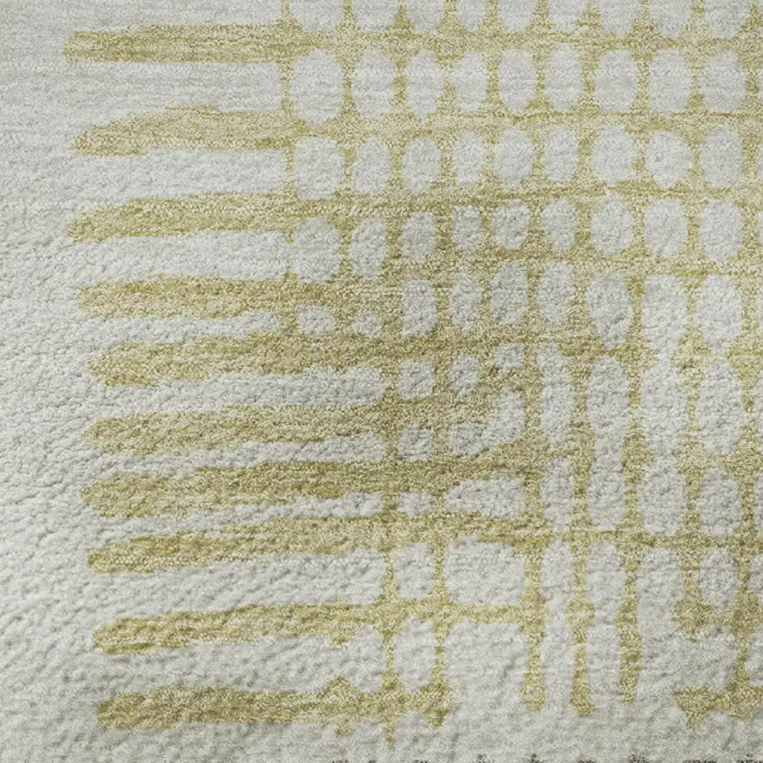 Sand Brown And Ivory Geometric Washable Area Rug With UV Protection Photo 8