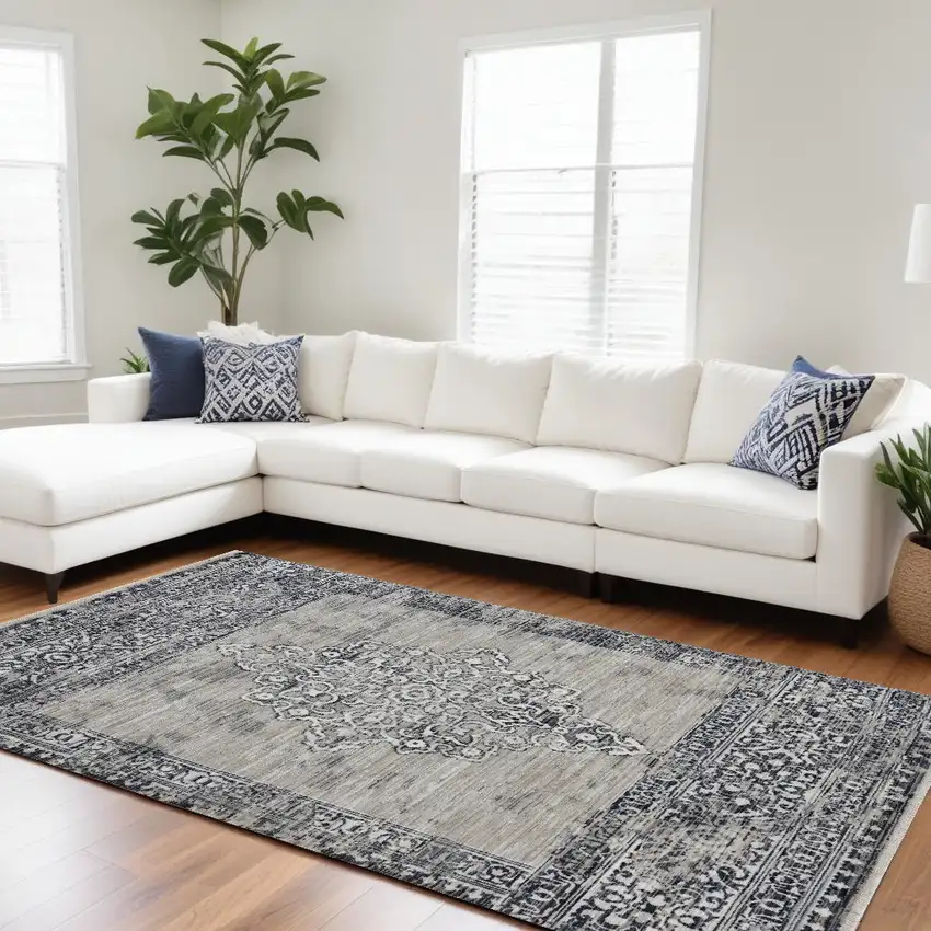 Sand And Charcoal Diamond Area Rug Photo 1