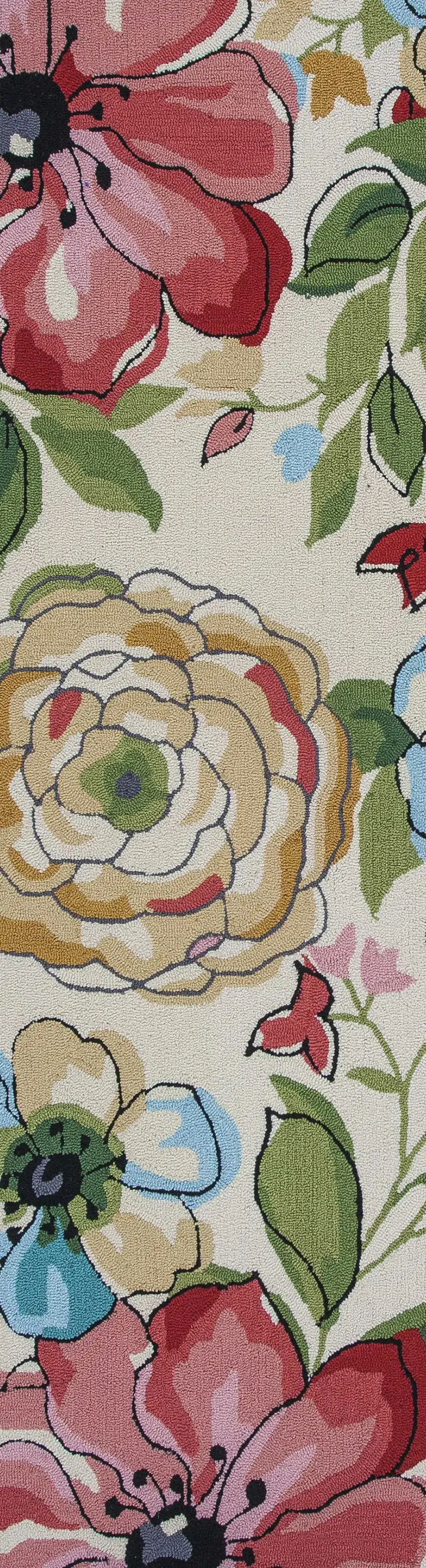 Sand Floral Runner Rug Photo 1