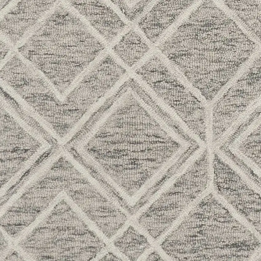 Sand Beige And Ivory Wool Geometric Hand Tufted Area Rug Photo 4