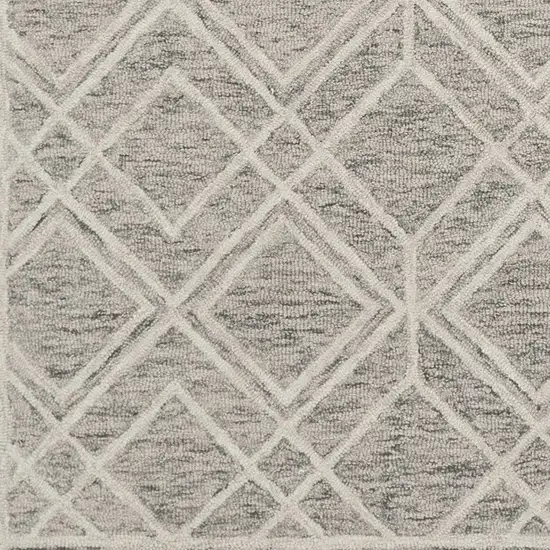 Sand Beige And Ivory Wool Geometric Hand Tufted Area Rug Photo 5