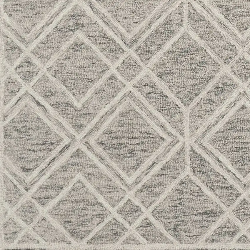 Sand Beige And Ivory Wool Geometric Hand Tufted Area Rug Photo 5