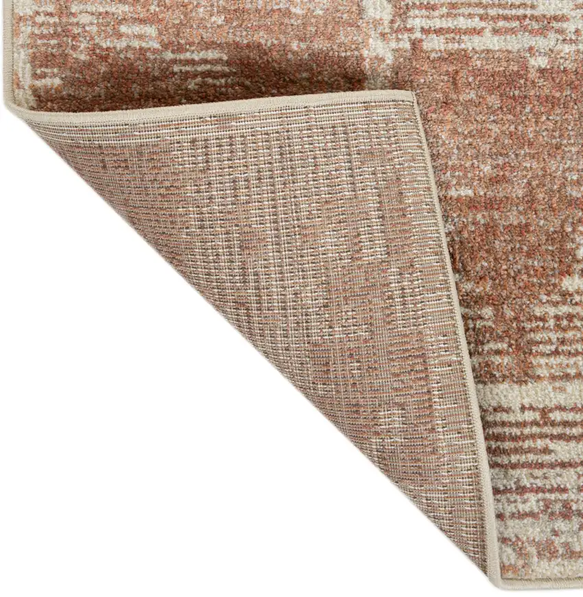 Sand Geometric Power Loom Area Rug With Fringe Photo 5
