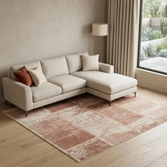 Sand And Ivory Geometric Area Rug Photo 1