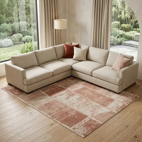 Sand And Ivory Geometric Area Rug Photo 1