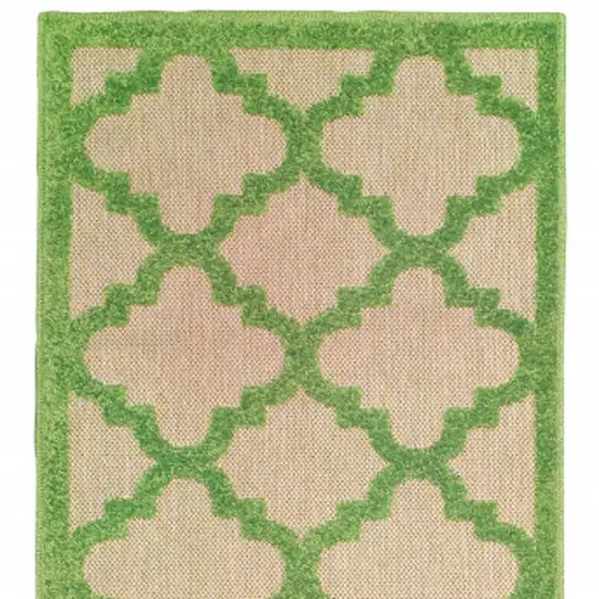 Green Geometric Stain Resistant Indoor Outdoor Area Rug Photo 5