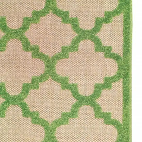 Green Geometric Stain Resistant Indoor Outdoor Area Rug Photo 4