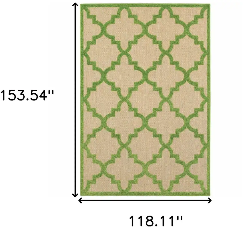 Sand Geometric Stain Resistant Indoor Outdoor Area Rug Photo 5