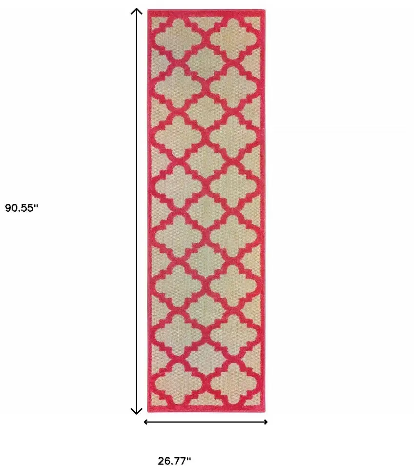 Sand Geometric Stain Resistant Indoor Outdoor Area Rug Photo 4